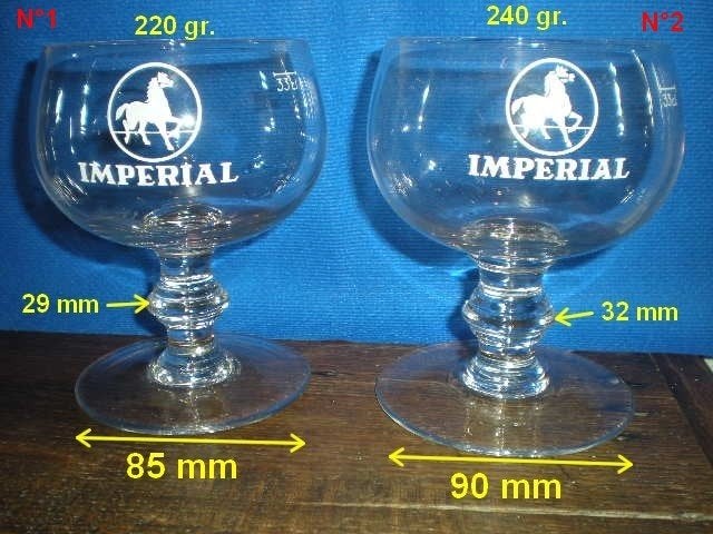 IMPERIAL  33 cl  deux verres différents, Collections, Marques de bière, Enlèvement ou Envoi, Comme neuf, Verre ou Verres