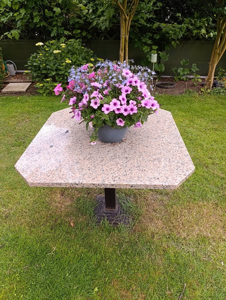 Graniet tafel voor buiten, Jardin & Terrasse, Tables de jardin, Enlèvement, Utilisé, Rectangulaire, Autres matériaux