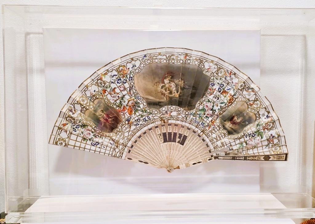 Franse waaier ca.1780 in presenteer box., Ophalen of Verzenden