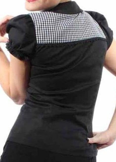 Sugar Shock rockabilly bloes maat M zwart wit nieuw, Maat 38/40 (M), Sugar Shock, Verzenden, Zwart