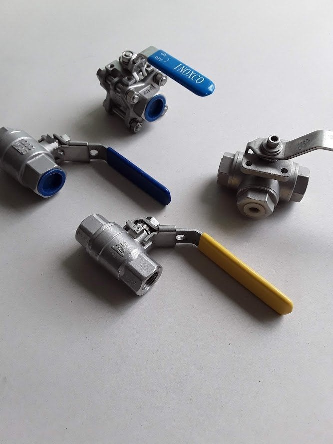 Lot Inox bolkranen 4 stuks 1/2 - 3/4 - 1/4 duim nieuw !!!, Ophalen of Verzenden, Nieuw, Inox, Kraan