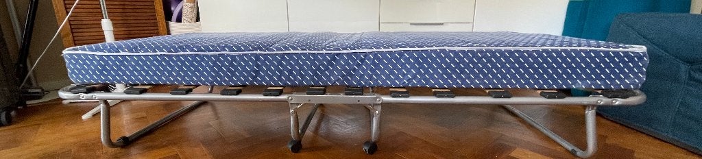 opklapbaar extra bed, Huis en Inrichting, Ophalen, Gebruikt, Eenpersoons, Blauw