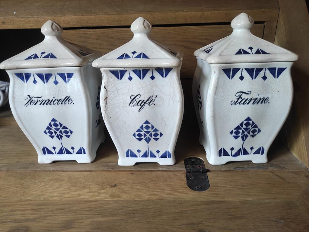 3 art deco bewaar potten keramiek, Ophalen