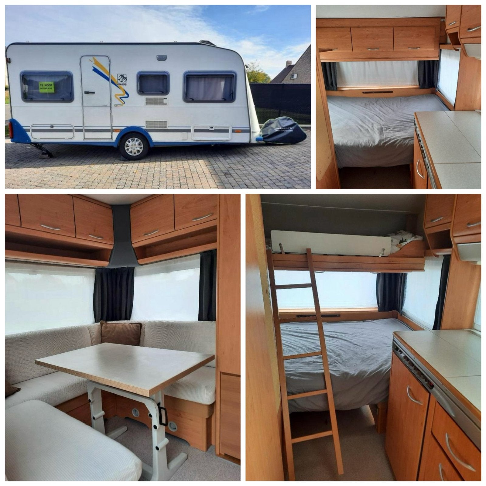 Knaus 450 TK - Ideale lichte gezinscaravan met stapelbed, Caravanes & Camping, Caravanes, Coin salon convertible, Jusqu'à 5, 4 à 5 mètres