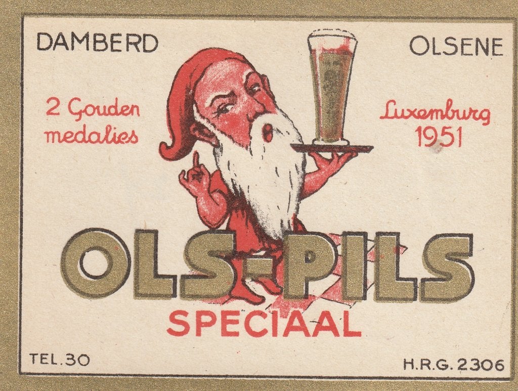 1 BIERETIKET BEERLABEL OLSENE - BROUWERIJ DAMBERD 1, Envoi, Comme neuf, Autres types, Autres marques