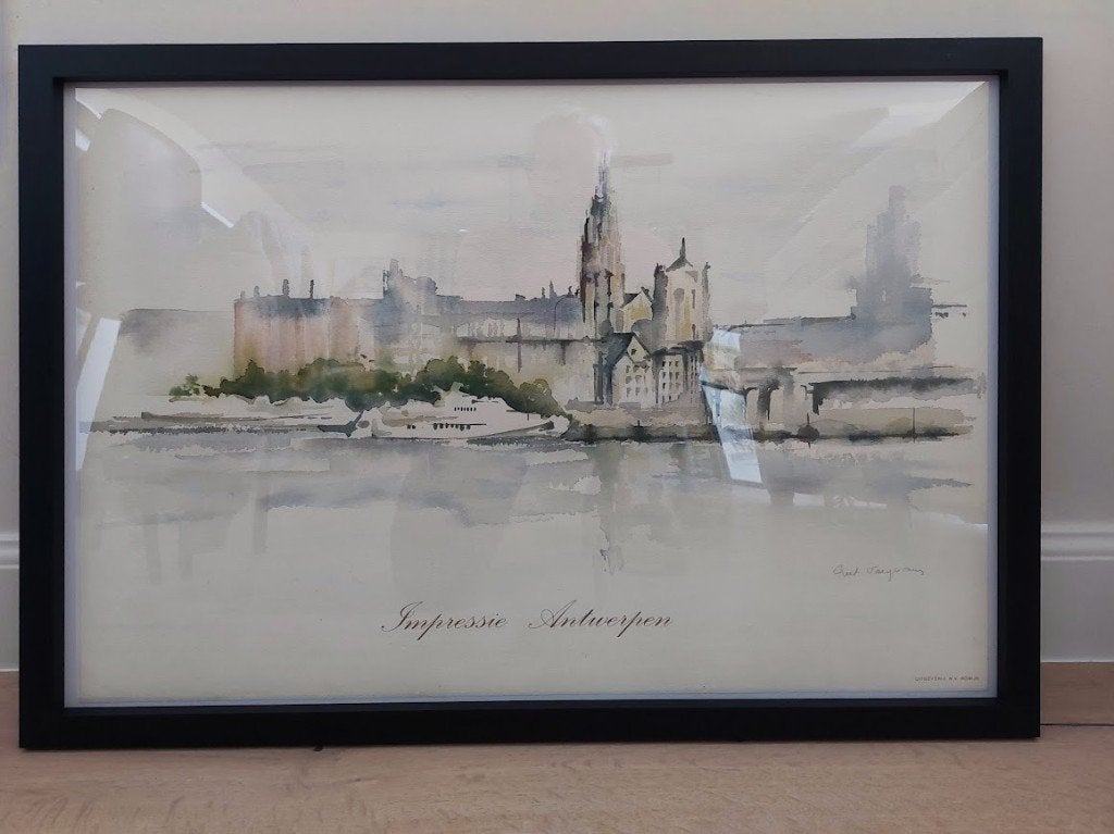 Antwerpen tekeningen, Enlèvement, Dessin, Sous verre