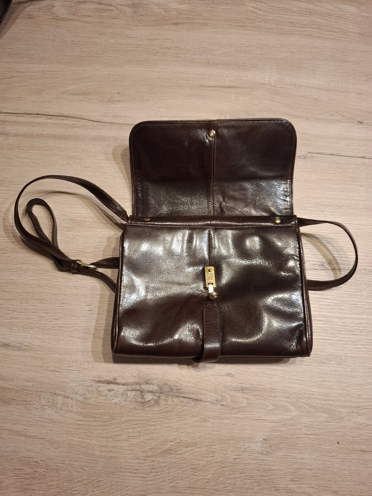 Vintage handtas, Ophalen, Zo goed als nieuw, Bruin, Leder