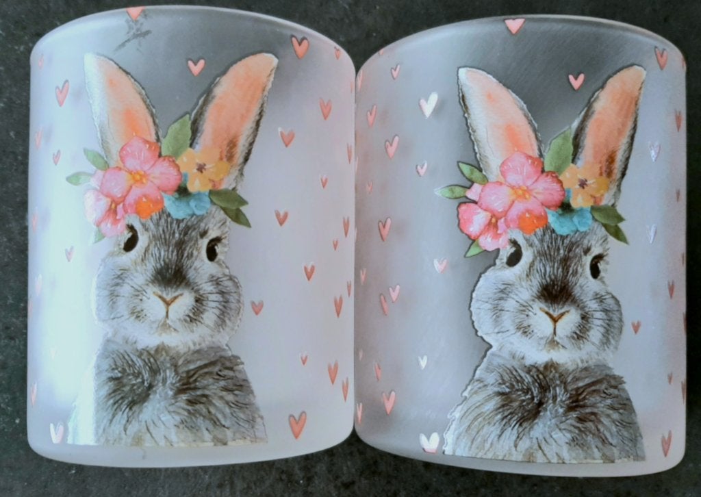 Te koop: Twee leuke matte glazen voor theelichtjes, Huis en Inrichting, Overige merken, Waxinelichthouder, Roze, Ophalen