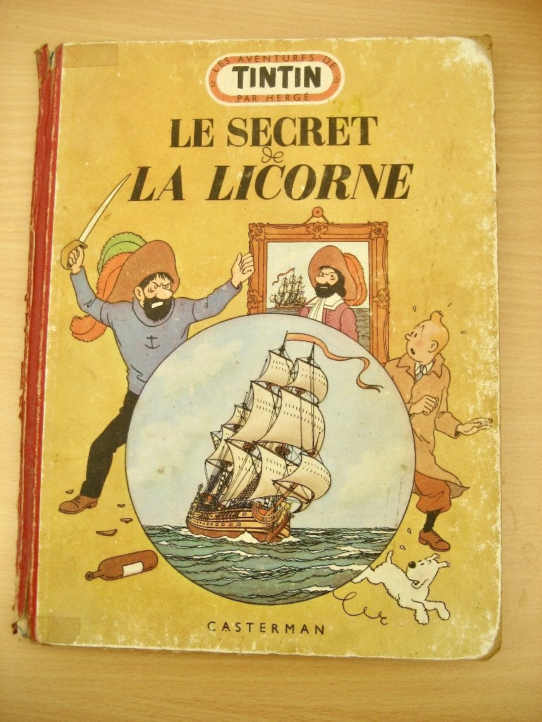 Stripboek Kuifje: Het geheim van de eenhoorn - Edition 1951, Gelezen, Eén stripboek, Ophalen of Verzenden, Hergé.
