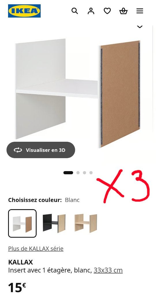 3 inserts avec étagère kallax ikea, Enlèvement, Comme neuf
