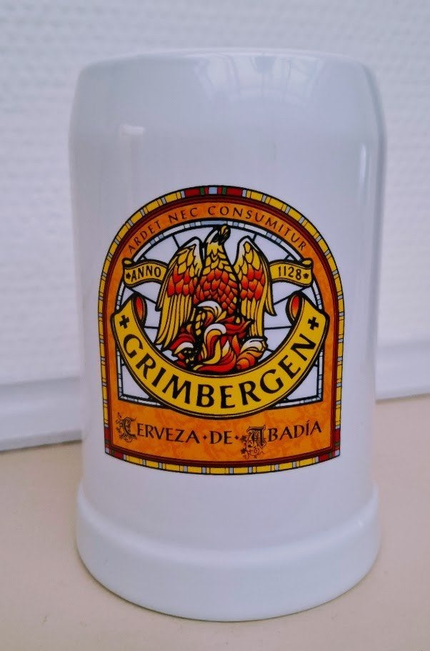 Bierpul Spanje Bier Grimbergen., Verzamelen, Ophalen of Verzenden, Zo goed als nieuw, Pul(len), Overige merken