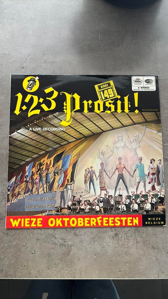 1-2-3 Prosit LP Wieze Oktoberfeesten, Verzamelen, Biermerken, Ophalen of Verzenden, Zo goed als nieuw