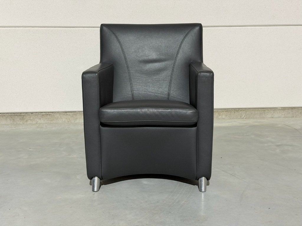 Fauteuil Leolux Dolcinea – cuir gris – comme neuf, 75 à 100 cm, Comme neuf, Enlèvement, 50 à 75 cm