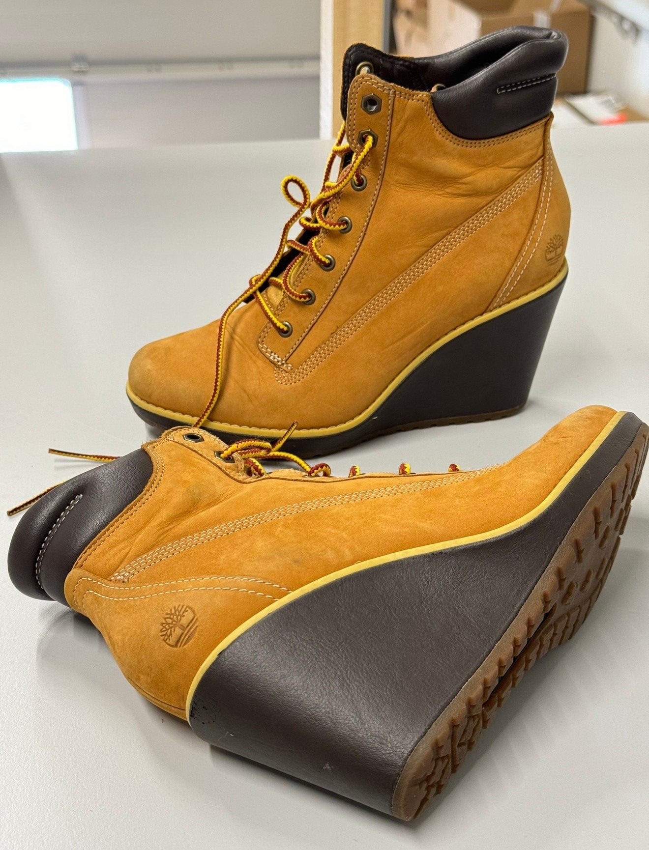 Bottes Timberland Wedge Hiker - chaussures Timberlands 37, Neuf, Enlèvement ou Envoi, Chaussures à haut talons, Brun