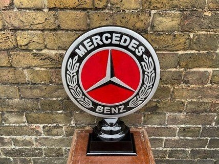 Ijzeren Mercedes Benz reclame decoratie beeld display logo, Enlèvement ou Envoi, Comme neuf, Panneau publicitaire
