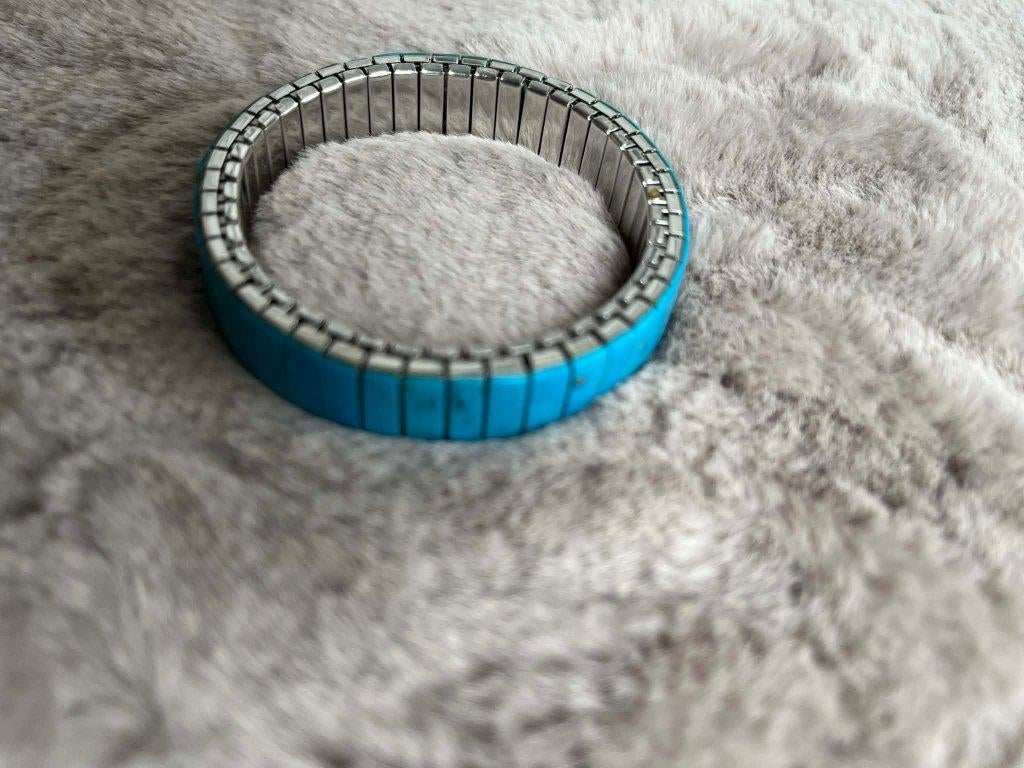 Bracelet turquoise élastiqué, Bijoux, Sacs & Beauté, Bracelets, Enlèvement, Utilisé, Autres couleurs, Élastique