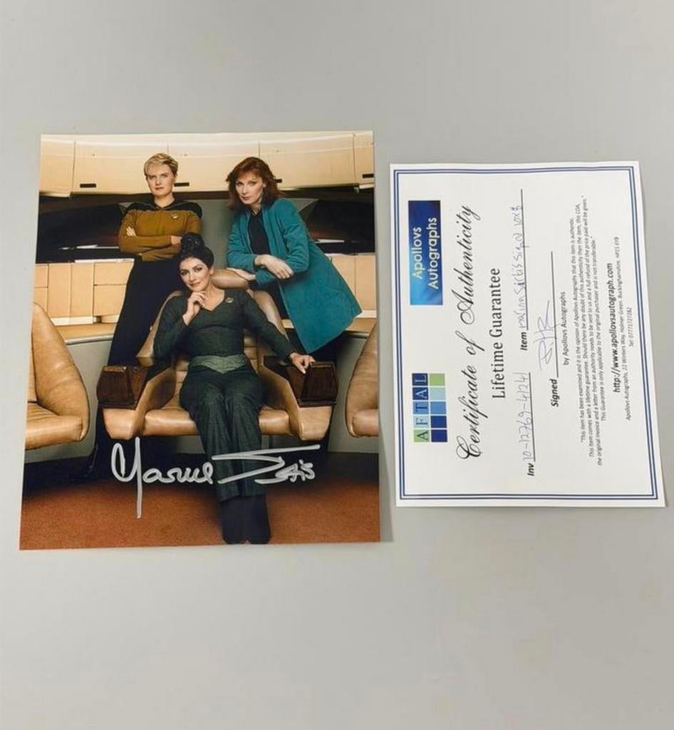 Marina Sirtis Handtekening STAR TREK The Next Generation COA, Verzamelen, Ophalen of Verzenden, Zo goed als nieuw, Foto of Kaart