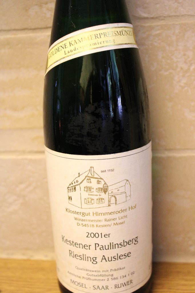 Kestener Paulinsberg 2001 riesling Auslese Allemagne, Autres régions, Pleine, Comme neuf, Vin blanc
