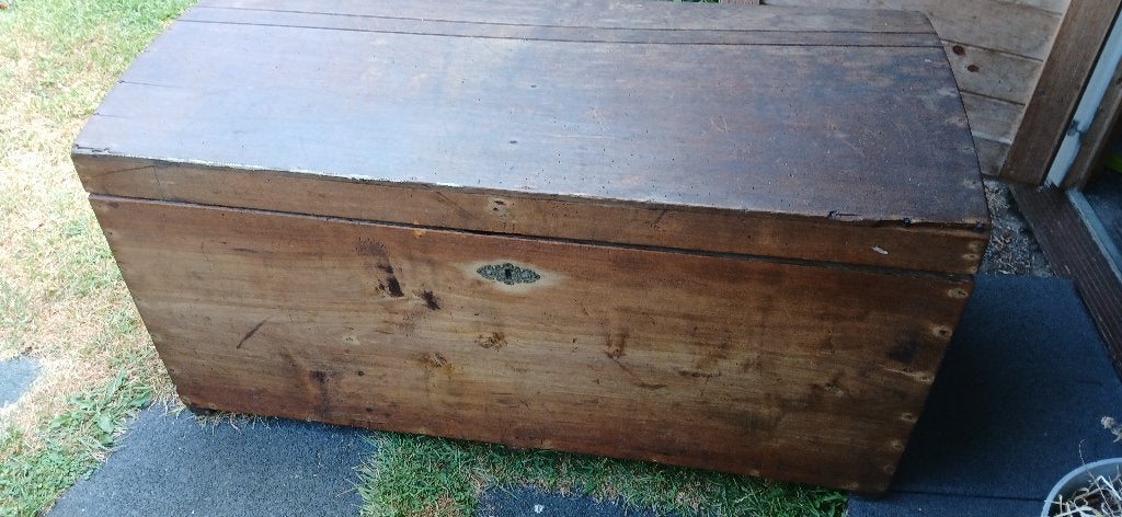 Antieke kist (dekenkist/speelgoed), Huis en Inrichting, Woonaccessoires | Kisten, Ophalen, 50 – 75, Gebruikt, 100 tot 150 cm