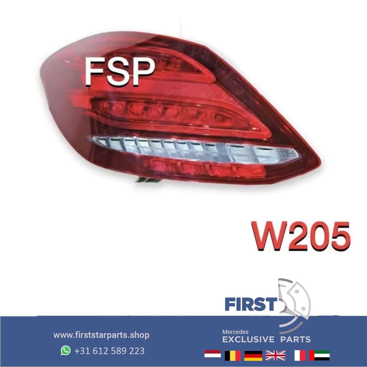 W205 LINKER ACHTERLICHT LED Mercedes C Klasse LINKS VOL LED, Auto-onderdelen, Gebruikt, -, Ophalen of Verzenden, -