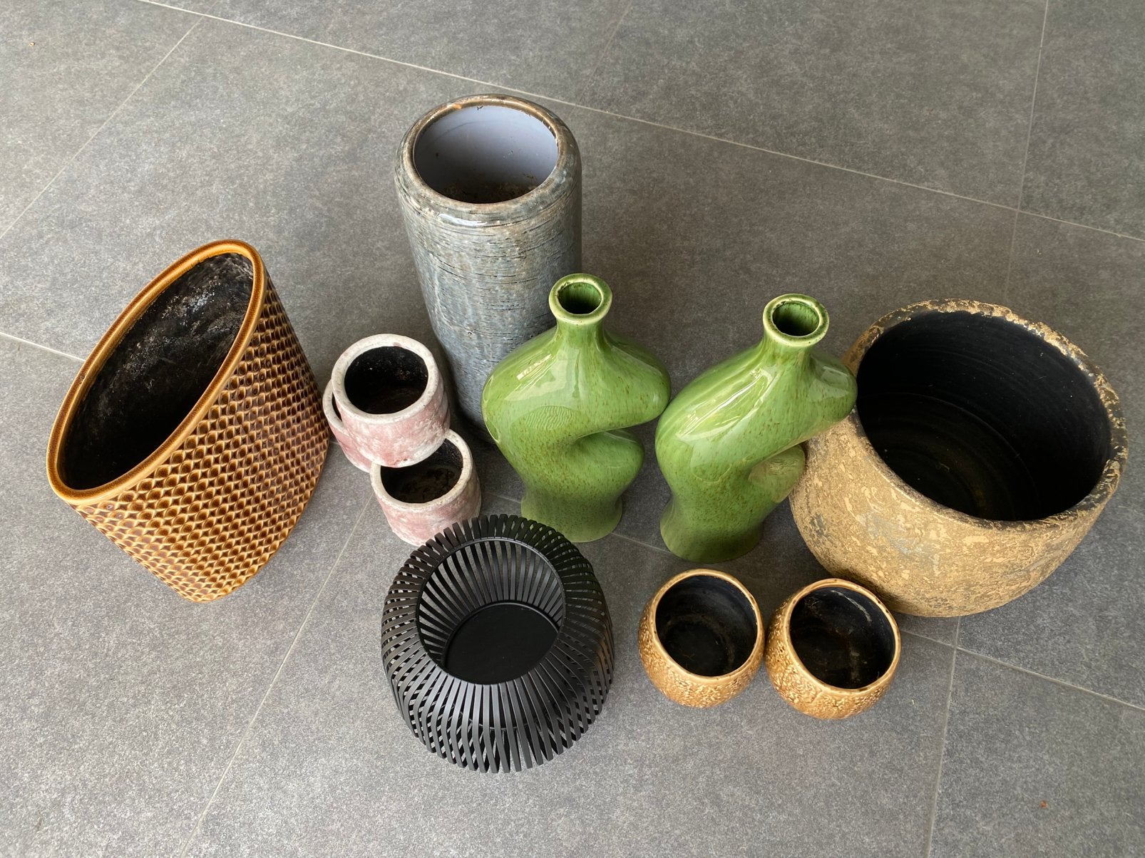 Vaas,kaarshouder,bloempotten groot en klein, Tuin en Terras, Ophalen, Zo goed als nieuw