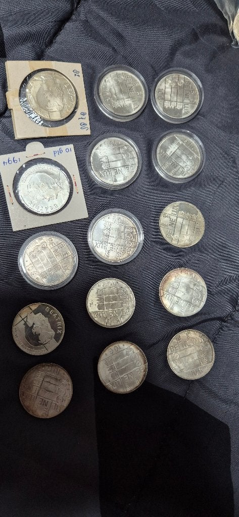 20x 250 francs 1994-1999, Postzegels en Munten, Munten | België, Ophalen, Zilver, Losse munt, Zilver