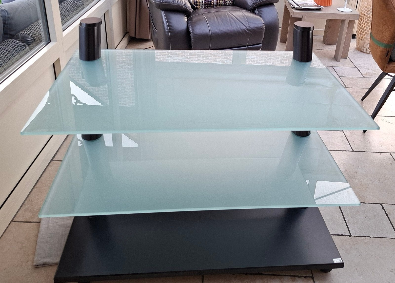 Moderme glazen (TV-)kast, Ophalen, 50 – 75, Gebruikt, 50 tot 100 cm