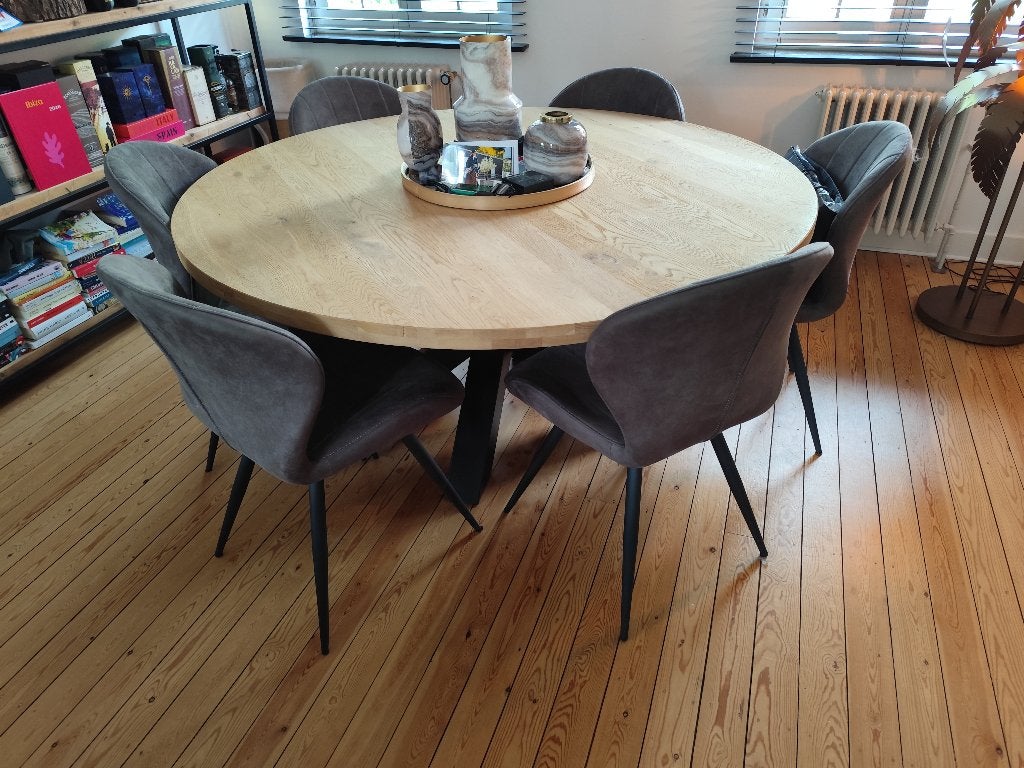 chaises de salle à manger, Comme neuf, Brun, Enlèvement, Cinq, Six Chaises ou plus