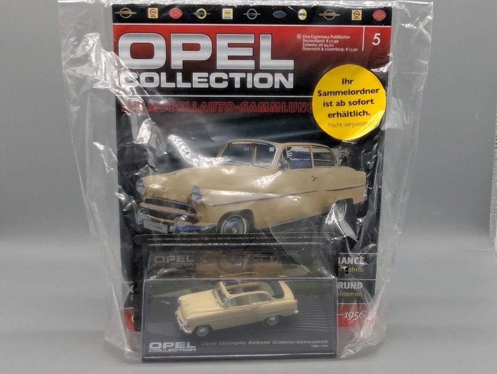 1:43 Opel Collection 5 Olympia Rekord Cabrio 1954-1956, Ophalen of Verzenden, Zo goed als nieuw, Auto, Overige merken