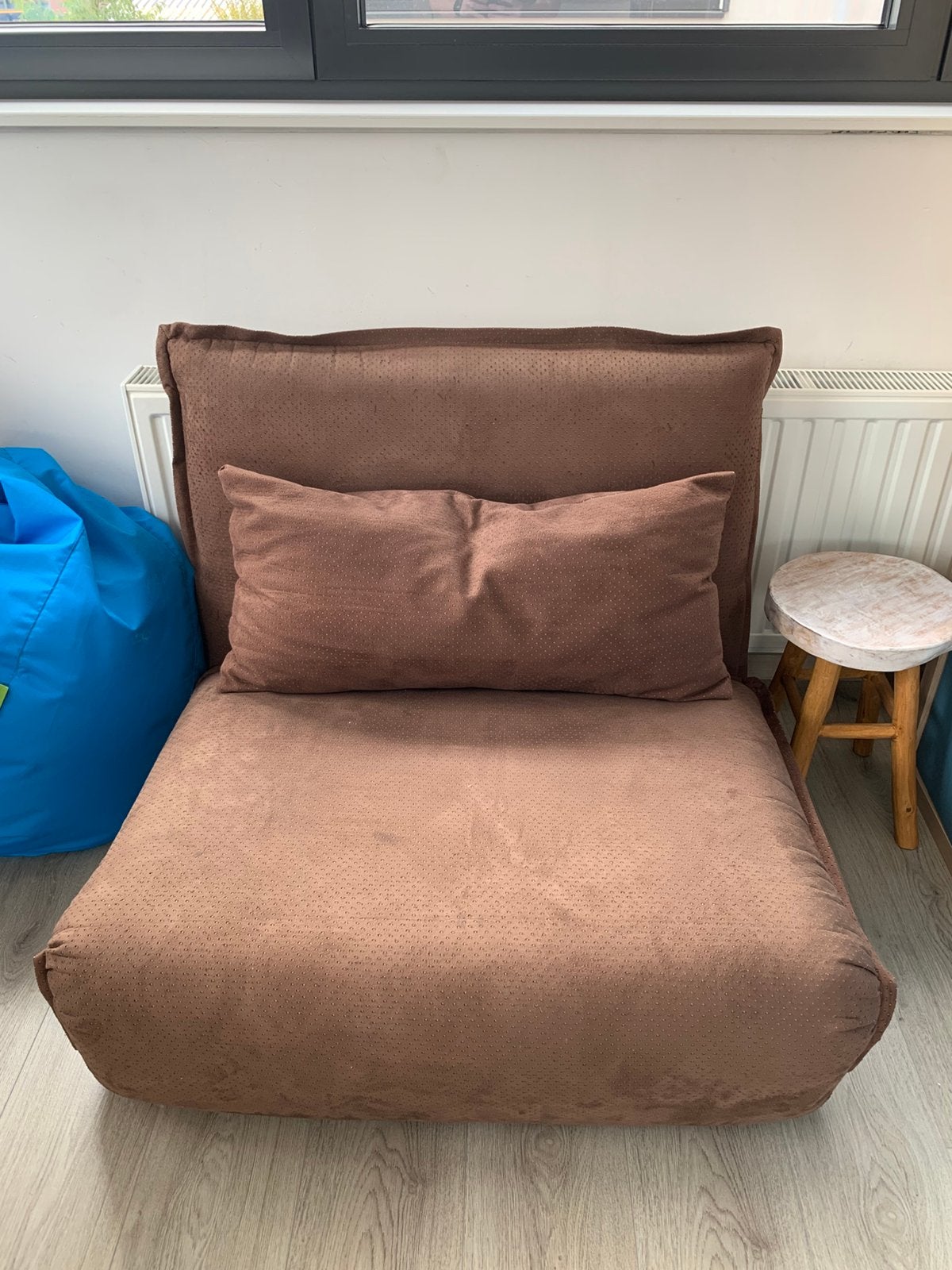 Zetelbed, Huis en Inrichting, Ophalen, Gebruikt, Eenpersoons, Bruin