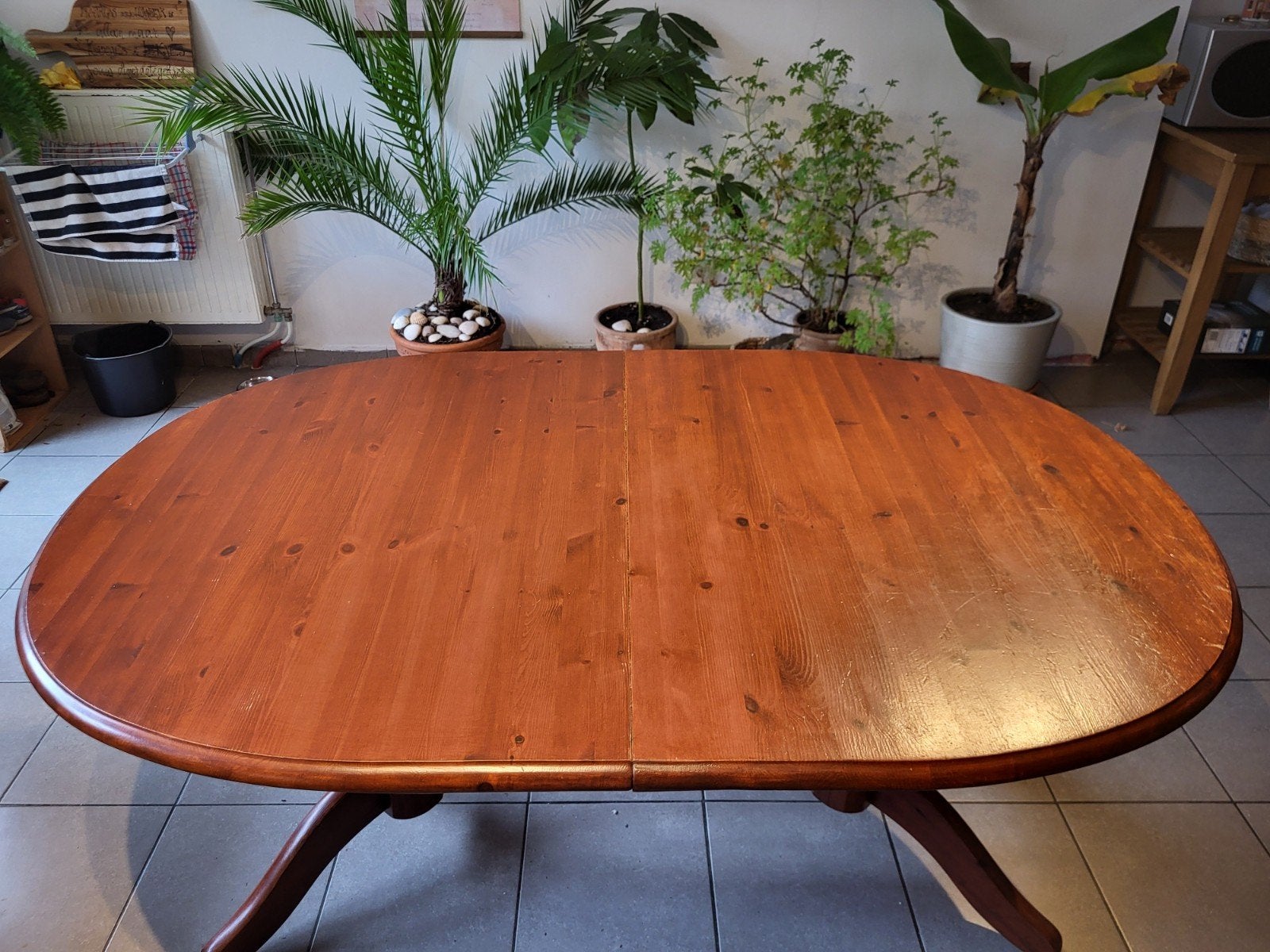 Grenen tafel, Ophalen