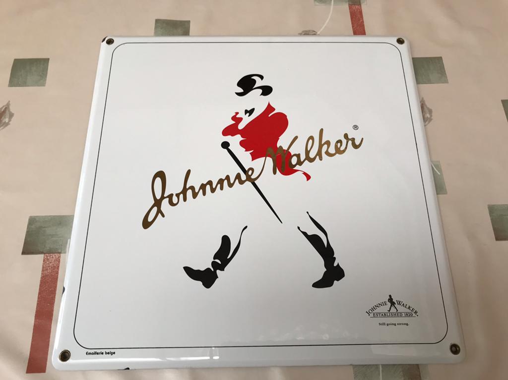 Panneau publicitaire en émail Johnnie Walker, Enlèvement ou Envoi, Utilisé, Panneau publicitaire