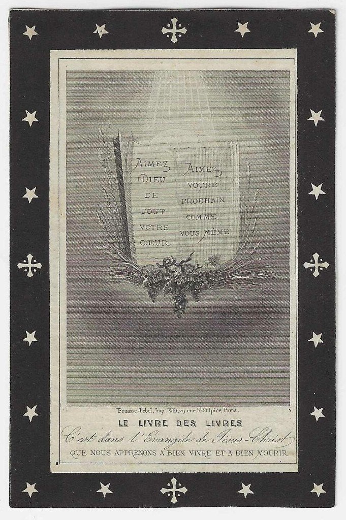 Jules Jonnaert, Bruges 1856 - Bruges 1878, Enlèvement ou Envoi, Image pieuse