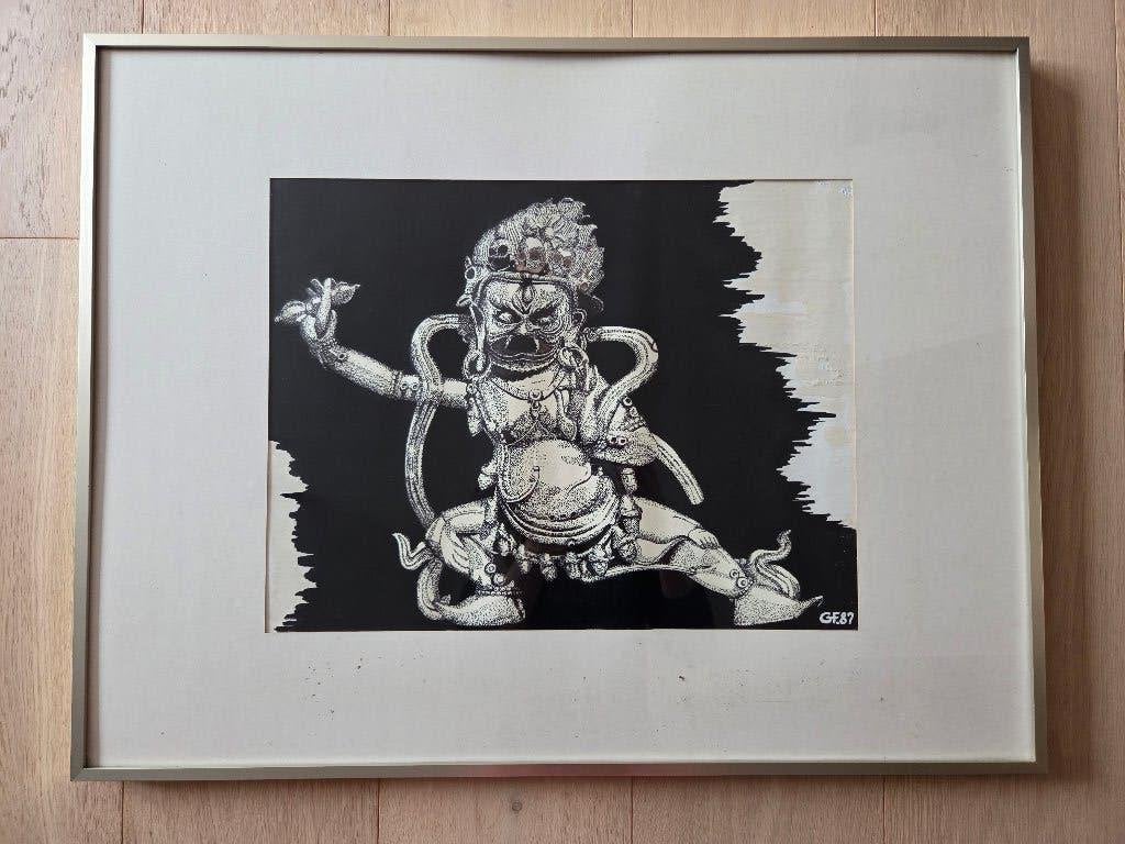 Dessin original de Guy Froment, Vajrapani, Enlèvement