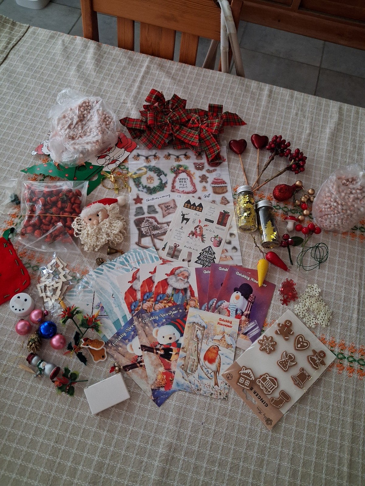 pakket Kerst knutsel spulletjes en kerstkaarten allerlei, Diversen, Ophalen of Verzenden