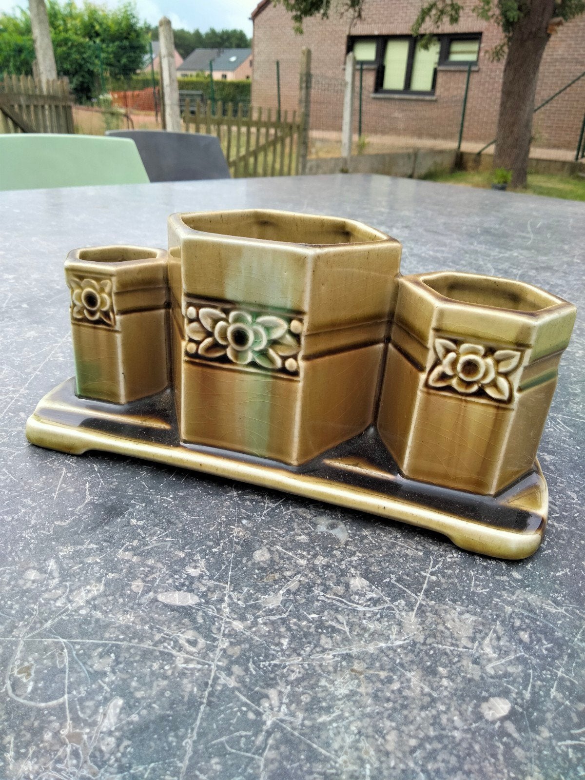 Art Deco keramiek bureau etui, Enlèvement ou Envoi
