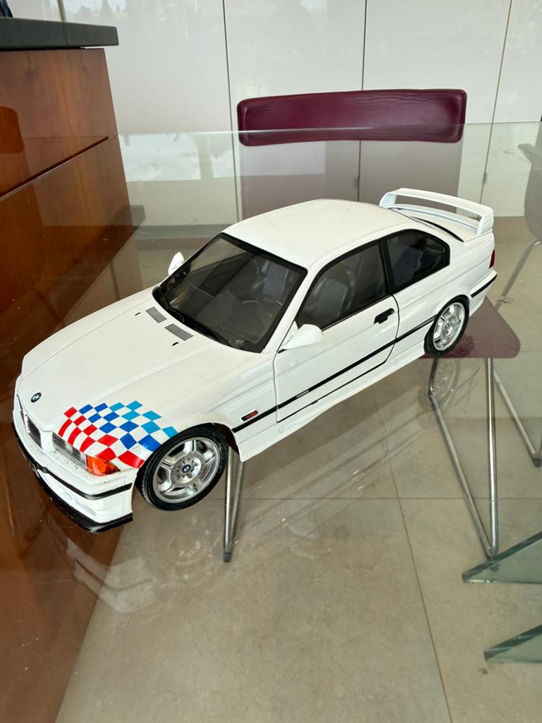 BMW M3 E36 Lightweight uit 1995 1:18 nikkel zonder doos, Ophalen of Verzenden, Zo goed als nieuw, Auto, Solido