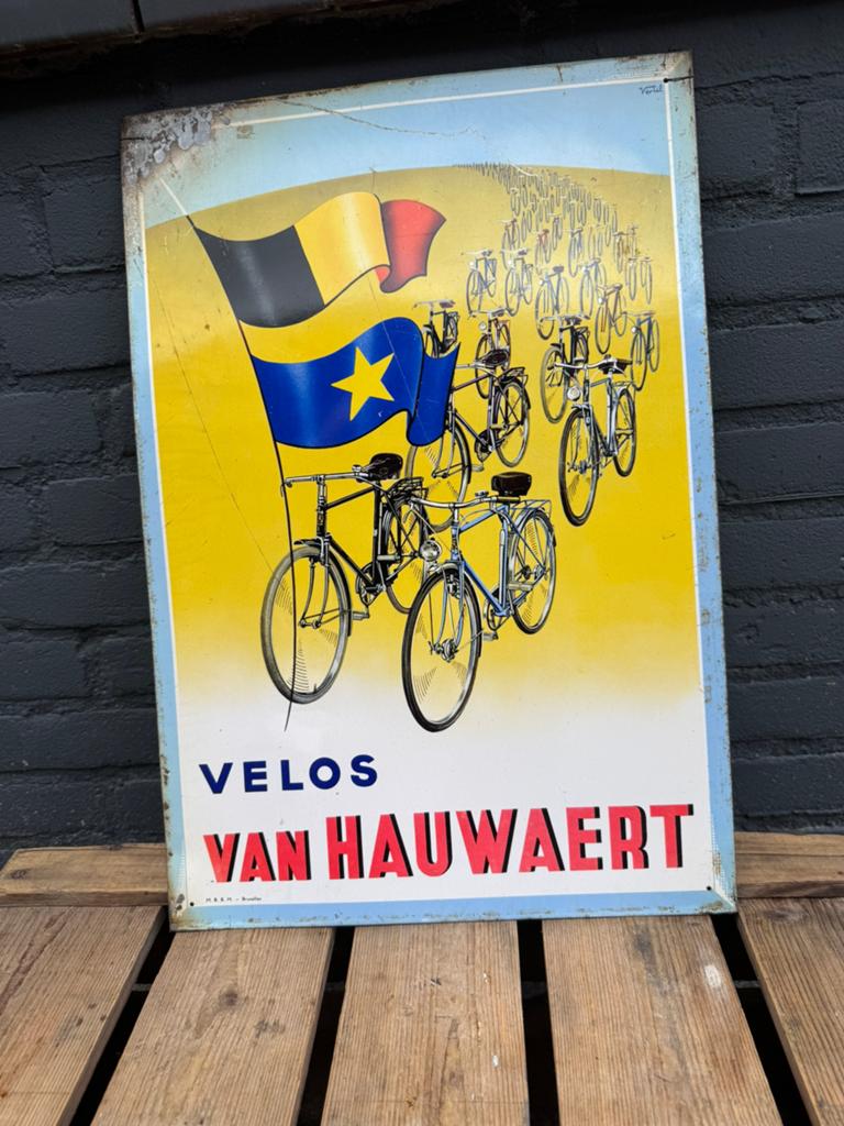 Fiets reclamebord van Hauwaert, Ophalen of Verzenden, Gebruikt, Reclamebord