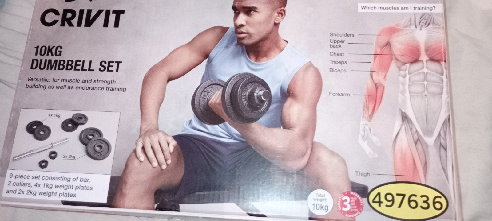 crivit dumbells set 10 kg, Sport en Fitness, Ophalen, Nieuw, Armen, Dumbbell