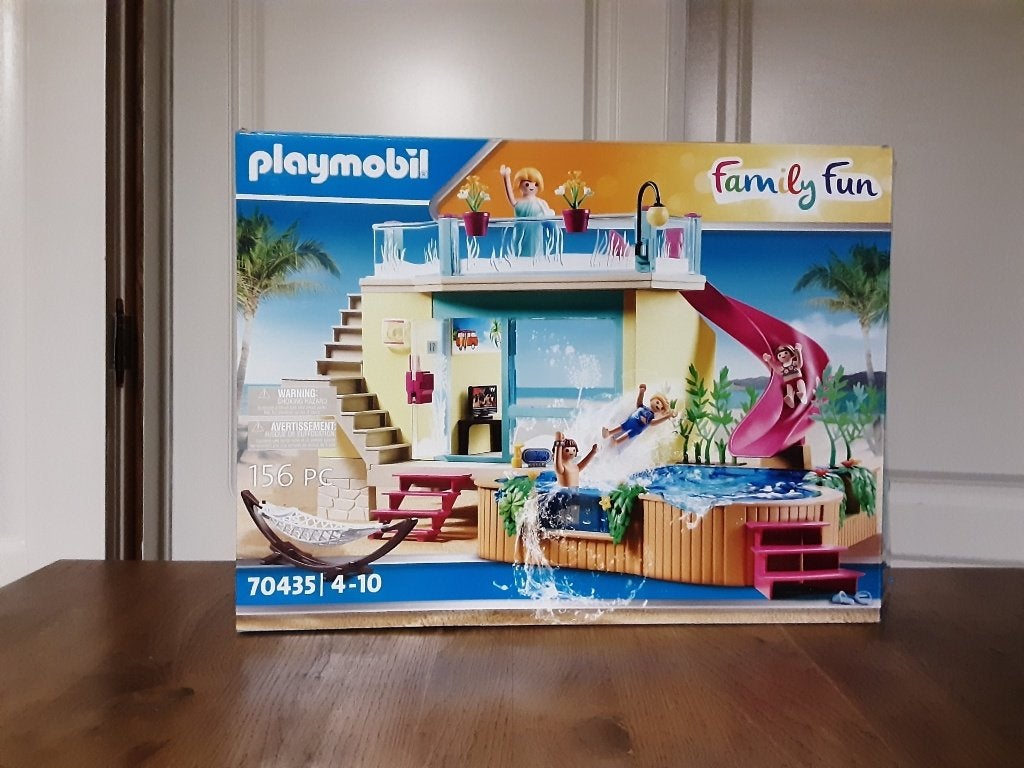 Playmobil vakantiebungalow met zwembad - in doos, Ophalen of Verzenden, Zo goed als nieuw, Complete set, Overige typen