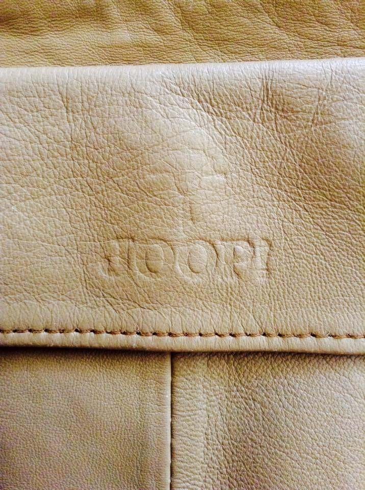 Vintage JOOP! lederen asymmetrische crossbody tas–Beige/Tan, Handtassen en Accessoires, Ophalen of Verzenden, Beige, Overige merken