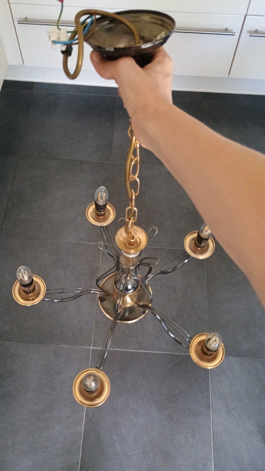 Kroonlucht zwart met goud, Huis en Inrichting, Lampen | Kroonluchters, Ophalen