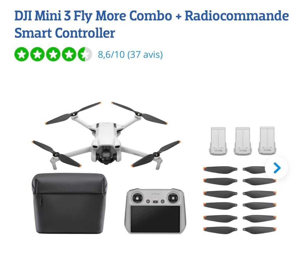 DJI Mini 3 Fly more combo + Smart controler (Screen), Enlèvement, Comme neuf, DJI