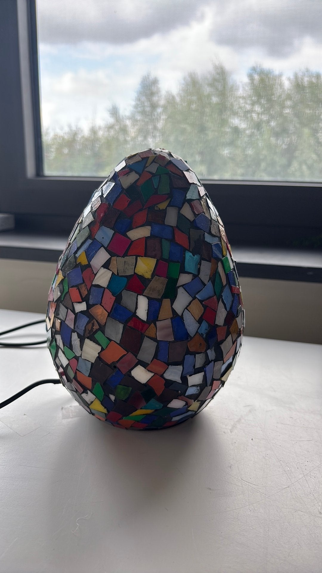 Oosterse glas mozaik tafellamp, Ophalen, Meerkleurig, 22 cm, Inclusief lichtbron