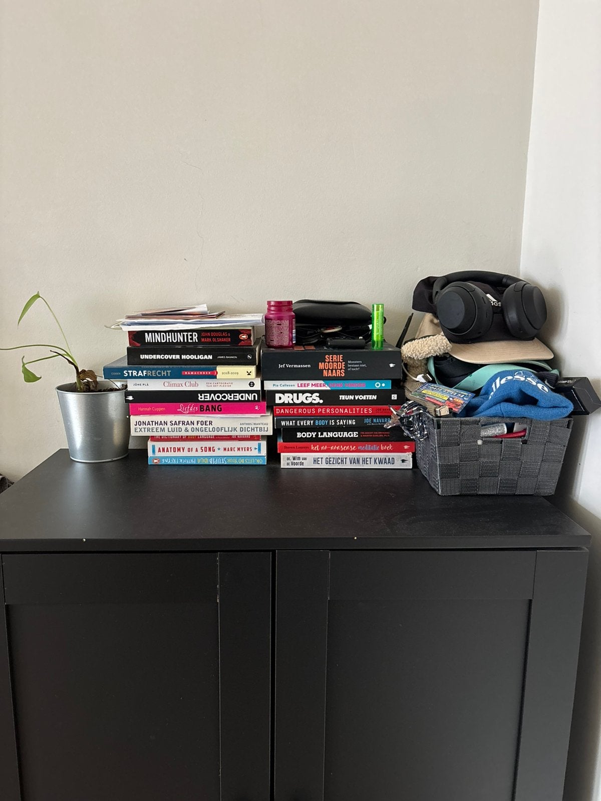Zwarte opbergkast te koop, Ophalen, Gebruikt