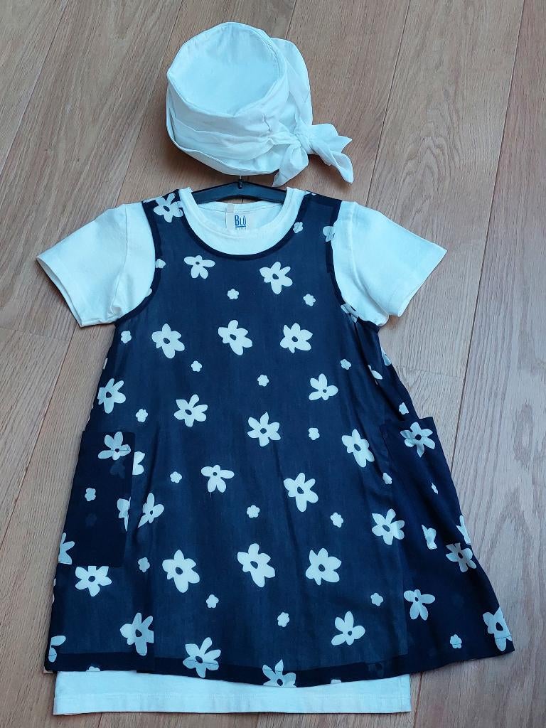 communiekleed Red&Blu met hoedje, Kinderen en Baby's, Kinderkleding | Maat 128, Ophalen, Meisje, Zo goed als nieuw, Jurk of Rok