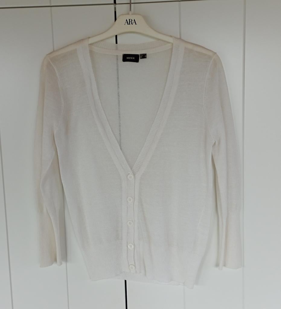 Mexx offwhite fijngebreide cardigan, Kleding | Dames, Mexx, Verzenden, Wit, Zo goed als nieuw
