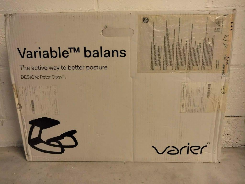 Varier Balans - Ergonomische stoel + Vloerbescherming, Ophalen, Zwart, Nieuw, Bureaustoel