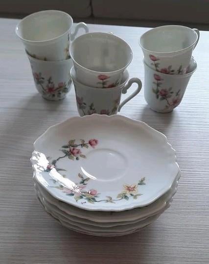 6 tasses café Jammet-Seignolles Limoges Exclusivité Magnolia, Antiek en Kunst, Ophalen