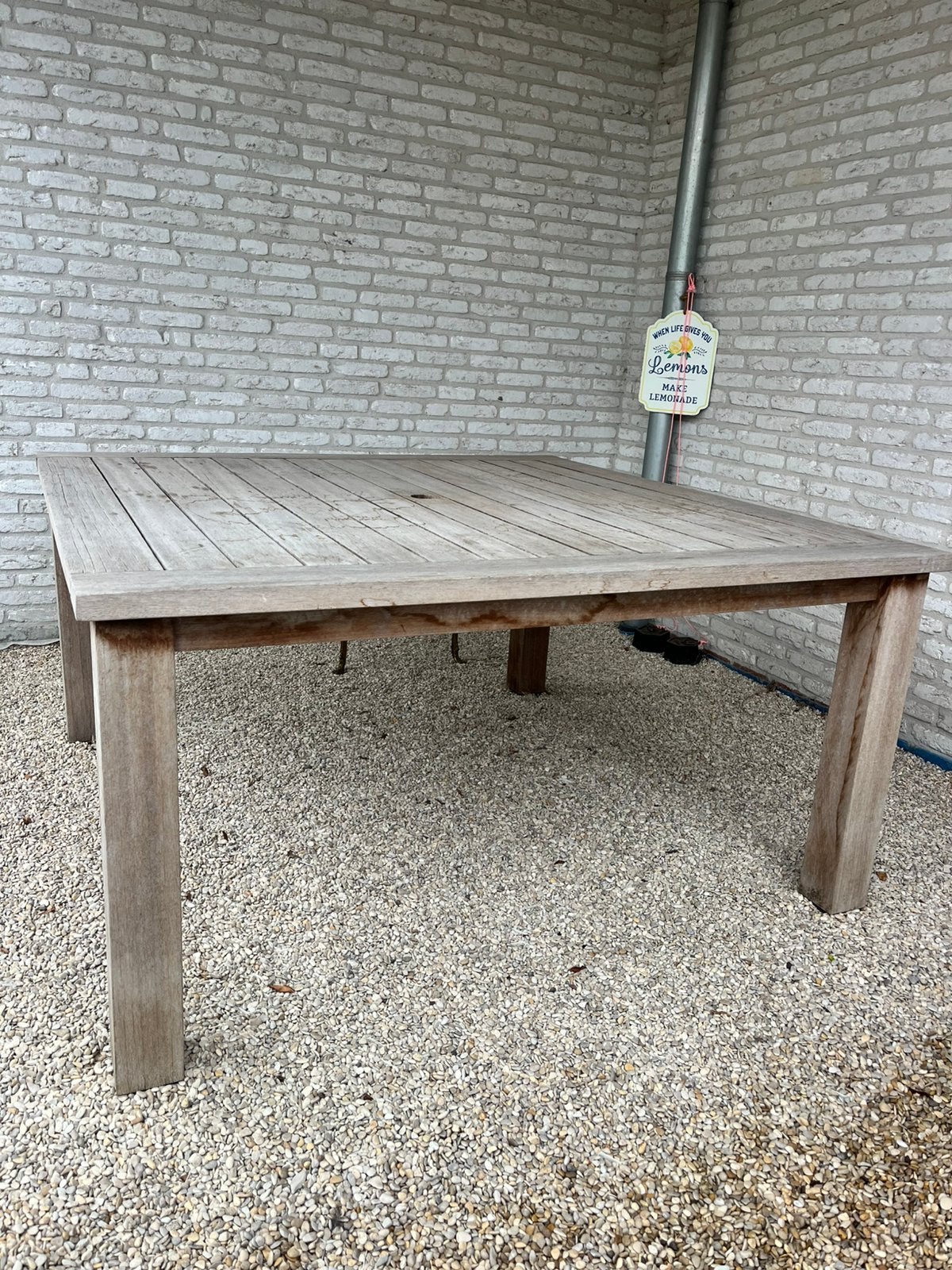 Hardhouten vierkanten tuintafel 8 pers, Tuin en Terras, Tuintafels, Ophalen, Zo goed als nieuw, Hout